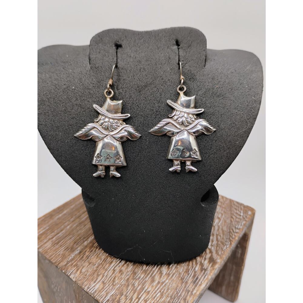 Sydney Evan Cowgirl Guardian Angel Earrings in Sterling